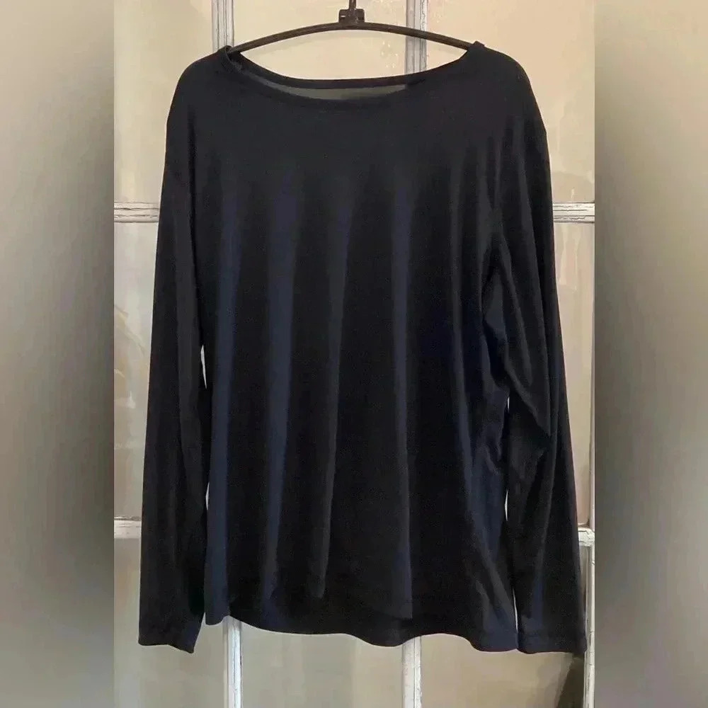 Lands End Women's long sleeve t shirt PETITE XL black